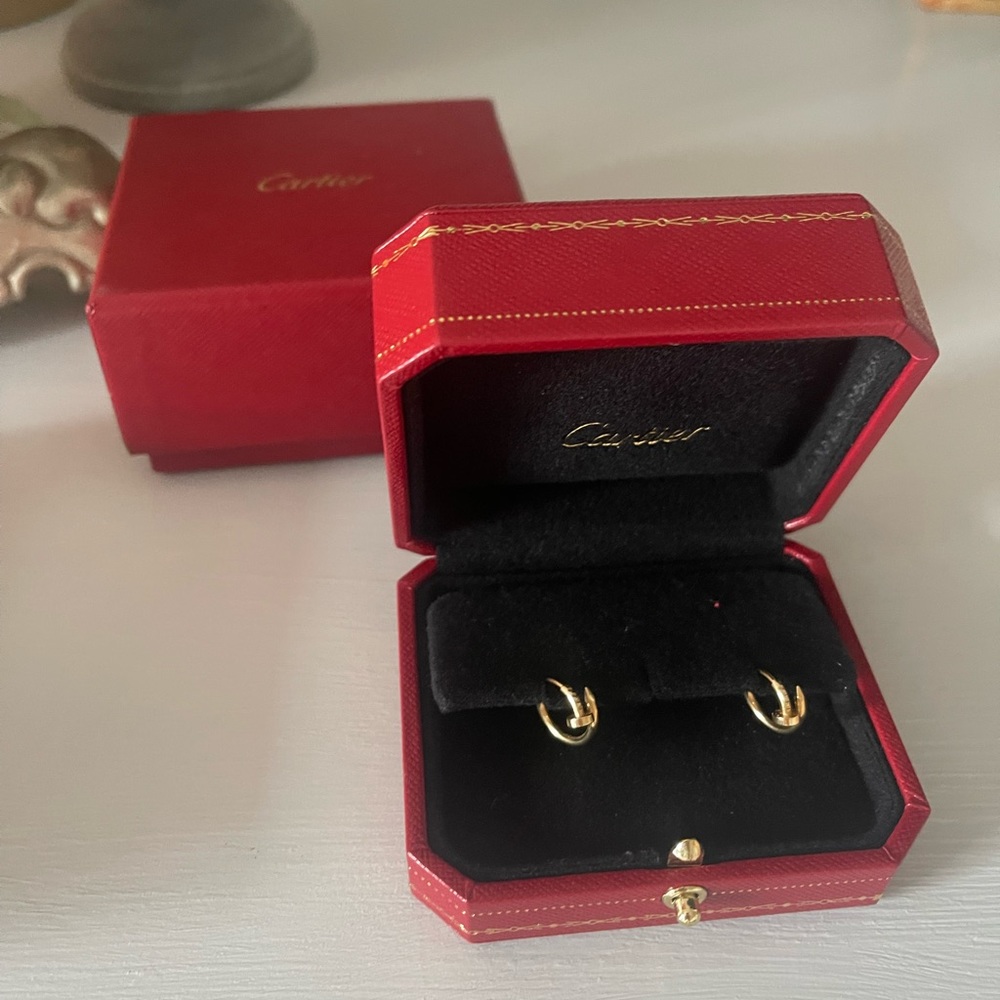 CARTIER JUSTE UN CLOU 12.45MM YELLOW GOLD EARRINGS PAIR